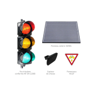 Feu récompense tricolore - Alimentation solaire autonome - Feu intelligent pour réguler la vitesse_1