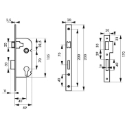 Serrure encastrable pour porte d'entrée - serrure à cylindre réversible - axe 40mm - Thirard 00051196_1