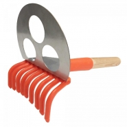 Râteau de trempage volailles 4032-1 - manche en bois, râteau plastique et accessoires en inox_1