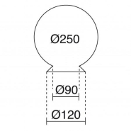 Globe opale globos blanc- boule en résine -diamètre 250 mm- ip43- faible pollution lumineuse -transparent_1
