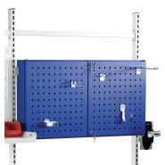 Armoire perforée - hauteur 475mm - 2 portes battantes perforées avec fermeture à clés_1