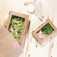 Boîtes à salade avec fenêtre carton recyclable 700ml  - Lot de 200 | Fiesta_1