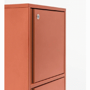 Meuble 12 cases de couleur - MDD - Noir, A clé, 4 x 3 cases_1