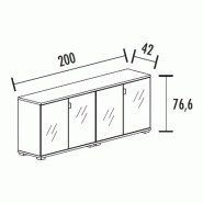 Armoire 4 portes verre 2 étagères (L : 200 cm x P : 42 cm x H : 76,60 cm) So Laroya_1