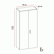 Armoire haute à portes battantes Luxury - Ofitres - Noir_1