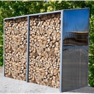 RB 280110 AL - Cache-conteneurs et abris poubelle Foresta - L 281 x l 100 x H 193/210 cm - Multifonction en acier et polycarbonate anti-UV_1