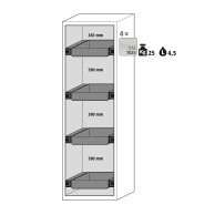 Armoire de sécurité S-CLASSIC-90 modèle S90.196.060.WDASR - Réf 30230-002-34392 - stockage de substances inflammables Type 90 selon NF EN 14470-1_1