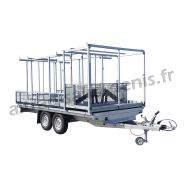 Container déposable avec béquilles à vérin pour remorque RCM108