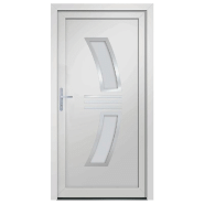 Vidaxl porte d'entrée blanc 108x200 cm pvc 3187924_1