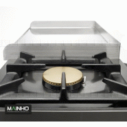 Plancha à gaz NOVO-CROM lisse en CHROME avec réchaud - L600 | Mainho - NCF60N_1