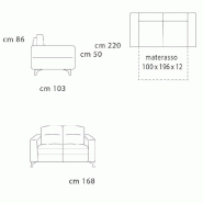 Canapé-lit Virginia - Ouverture assistée express 100x196 cm - Tissu marron chocolat - Fabrication italienne_1