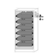 Armoire de sécurité Q-DISPLAY-30 modèle Q30.195.086.WDFW - réf 32781-066-33629 - Type 30 - portes battantes vitrées - conforme NF EN 14470-1_1