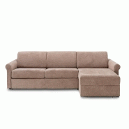Canapé d'angle convertible Romantico - système ouverture express - matelas 16 cm - microfibre taupe clair_1