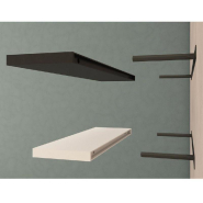 Etagère murale bois blanc L110 x P 20 x H4 cm_1