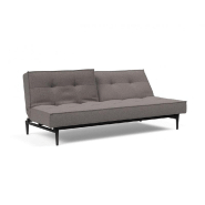 Innovation Living - Canapé Splitback Styletto convertible lit 115x210 cm - Pieds chêne noir - Tissu Mixed Dance Grey_1