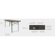 Table pliante Munich - brasserie - pieds adaptés aux sols mous - 220x50x77cm_1
