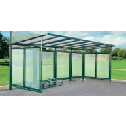 Abri vélo moderne - Conviviale - porte-à-faux, structure acier, toiture polycarbonate traité anti-UV_1