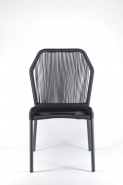 Chaise de terrasse GONCOURT - tressage gris - aluminium résistant UV et humidité - empilable_1
