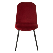 Chaise Helena Bordeaux - Métal laqué noir et tissu velours pour salle à manger_1