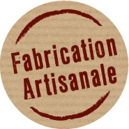 Étiquette cadeau adhésive - Fabrication Artisanale - kraft et rouge - Ø35mm - boîte de 500_1
