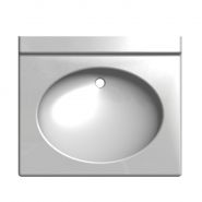 Lave-mains monobloc de face Annecy 700 x 600 - Gel Coat antibactérien - Résine avec charge minérale - Atout Composites_1