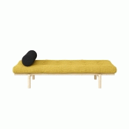 Méridienne futon NEXT en pin massif - Coloris miel - Couchage 75 x 200 cm - Design scandinave et matelas futon confortable_1