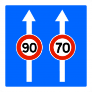 Panneau indication C24a - Conditions particulières de circulation par voie - Limitation de vitesse_1
