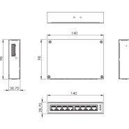Switch Ethernet industriel PoE+ 8 ports gigabits non managé (-40°C ~ 75°C) - Référence: IOT-BOX-SWP8G - IP30 - Rail Din - Alimentation redondante_1