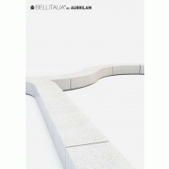 Banc public en pierre - Aubrilam KUBB - Reconstitution marbre ou granite blanc - Finition polie ou martelée_1