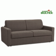 Canapé convertible express Night Bultex 140x14x195 cm - Polyuréthane taupe - Matelas 14 cm haute résilience_1