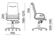 Fauteuil de bureau ergonomique - FOCUS - cuir pleine fleur, mécanisme basculant, neuf_1