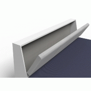 Lit coffre Vironi 160 x 200 cm - Blanc et béton avec tête de lit en cuir synthétique gris_1