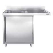 Plonge Inox 1 bac sur placard avec passage lave-vaisselle - P 600 - GGM - 1200 mm bac à gauche_1