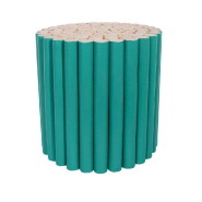 Tabouret rondins de bois vert_1