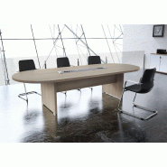 Table de réunion ovale TAK avec top access - Mobel Linea - Acacia clair, 400_1