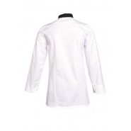 Alexmlp000 - Veste de cuisine SNV - manches longues, col noir, coton/poly 50/50_1