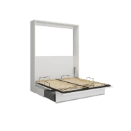 Armoire lit escamotable Genius Sofa - Blanc Mat Canapé Gris - Couchage 140x200 cm avec ouverture assistée_1