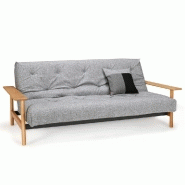 Canapé convertible Innovation Living Balder - Lit 140x200cm - Tissu gris Twist Granite - Design scandinave avec rangement intégré_1