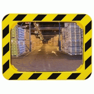 Miroir industrie et logistique - cadre jaune et noir - vision 90° - garantie 3 ou 5 ans_1