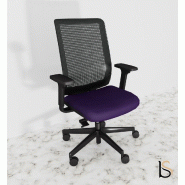 Siège bureautique Wi max dossier filet - Sokoa - Violet, Non, Réglable 3D, Oui, Sol dur_1