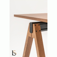 Table haute Viga - MDD - Non, 180, Placage chêne cuivré_1