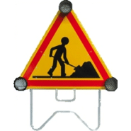 Triangle de signalisation de chantier double face AK5 TRIFLASH - normes NF - dimensions 1000 mm - classe 1_1