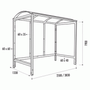 Abri bus viareggio / structure en acier / bardage en verre trempé_1