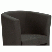 Chauffeuse d'accueil Area - 1 place - Structure en hêtre et peuplier - Revêtement polyester noir - Roulettes pivotantes_1