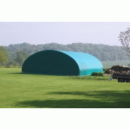 Tunnel de stockage / fermé / structure en acier / couverture en pvc / porte / pignon_1