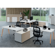 Bureau open space à piétements trapèze - modèle individuel, multiposte ou table de réunion - Dialogue - Buronomic_1