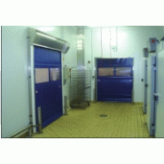 Porte rapide profil A7 - enroulement plastique - utilisation intérieure - 4500 x 4440 mm - matériaux agro-alimentaires inox et polyéthylène_1