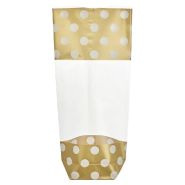 Sachet confiseur imprimé 10 x 22 cm avec fond carton blanc et or - par 100_1