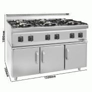 Cuisinière à gaz - 36 kW - 6 Brûleurs - Incl. Soubassement avec 3 portes  - Mario 700 | GGM -GHK1200-E-UBK1200-E_1