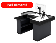 Meuble de caisse compact 1500 mm à monter - Tiroir à ouverture verticale, support Pin-Pad et plexi de protection_1